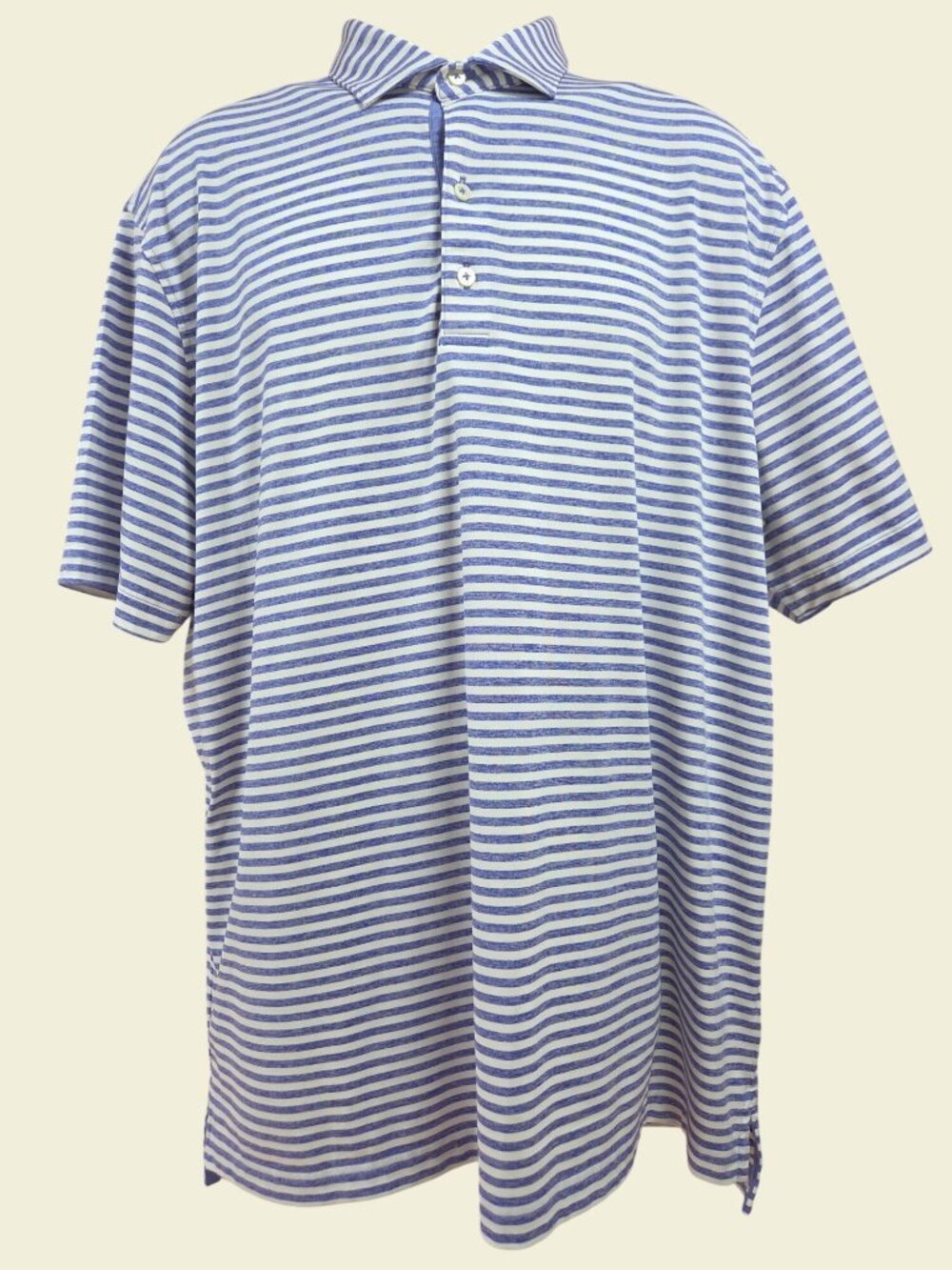 Johnnie-O Mens Blue Striped Polo Shirt XL